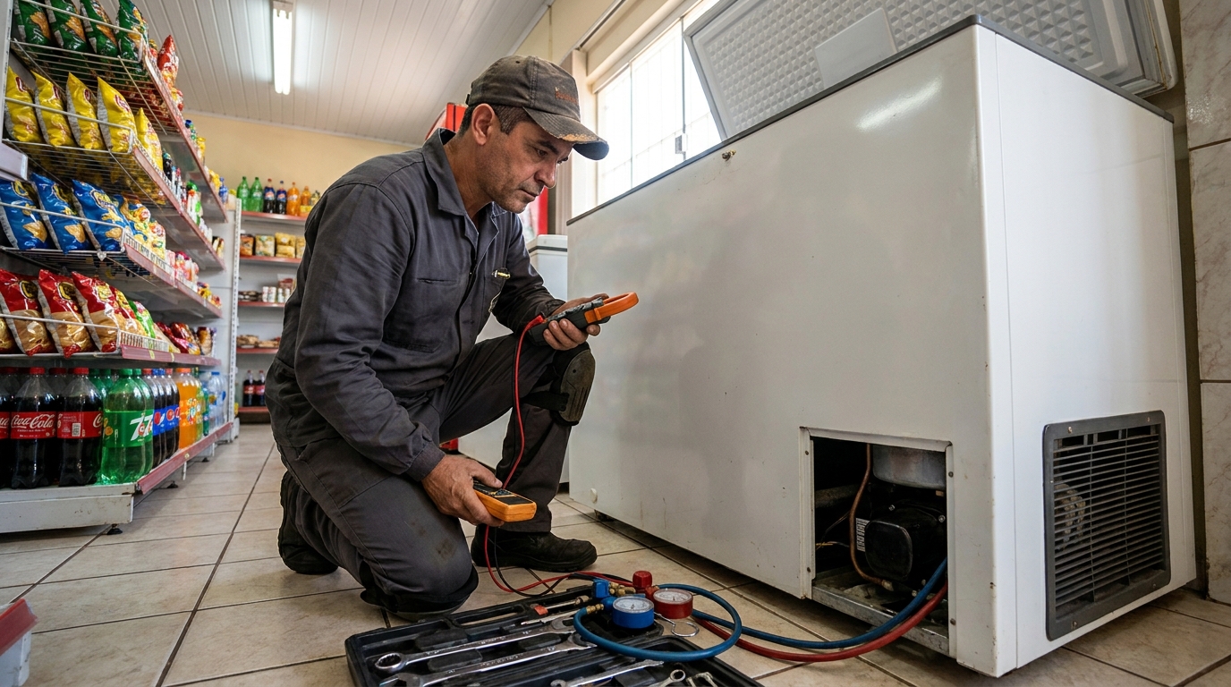Reparo na placa eletrônica do freezer em Manaus‑AM